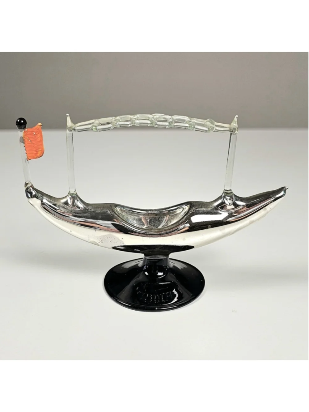 Lauscha gondola Glass object for cocktail skewers Bowles skewers Venice ship VTG